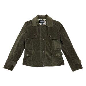 BRANDON THOMAS Green Cotton Designer Vintage Jacket Coat Womens Medium
